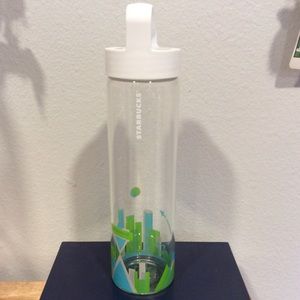 2015 Starbucks You Are Here City YAH Collection Glass Water Bottle Seattle WA
